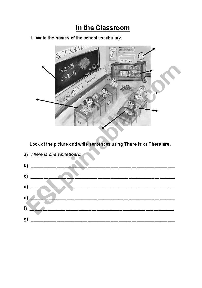 In the Classroom worksheet