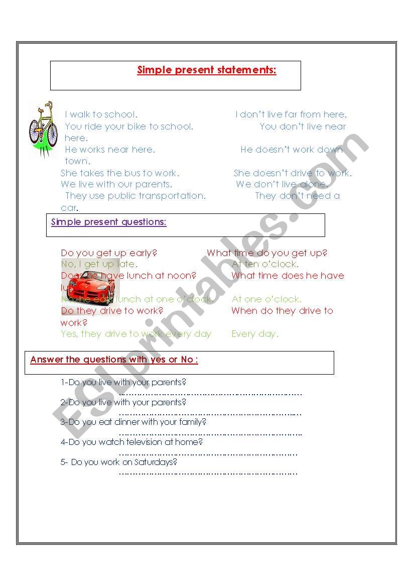 Present simple worksheet