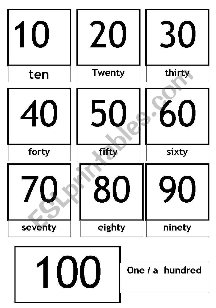numbers from 1 to 100 worksheet
