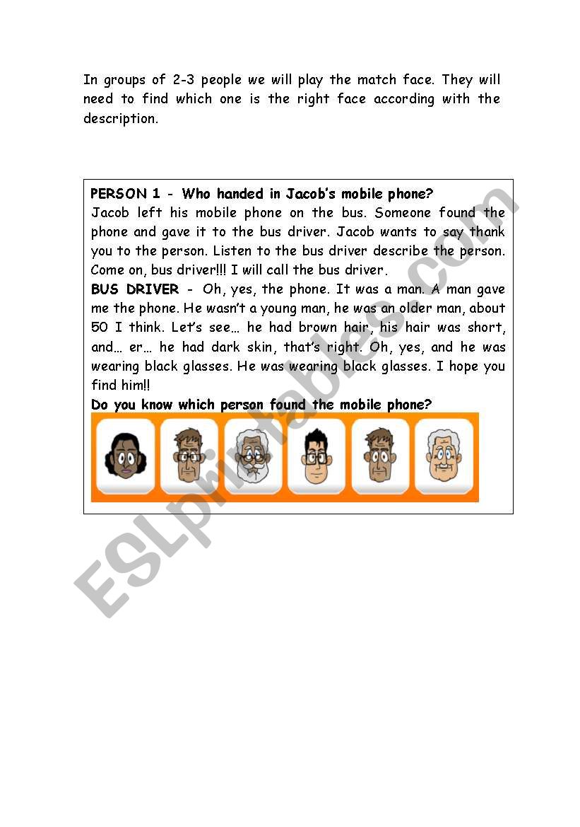 physical appearance worksheet