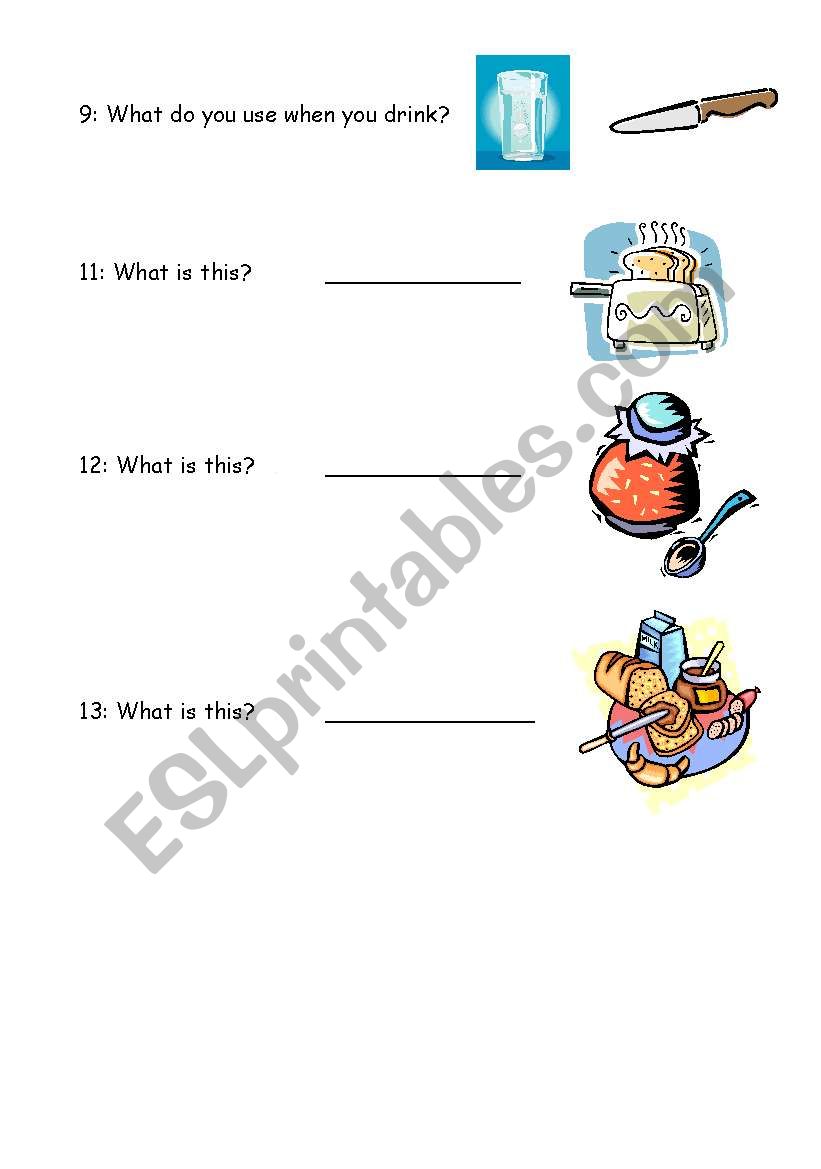 Breakfast part 2 worksheet