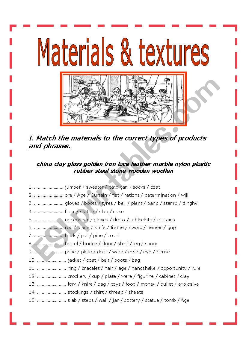 materials & textures - 2 pages