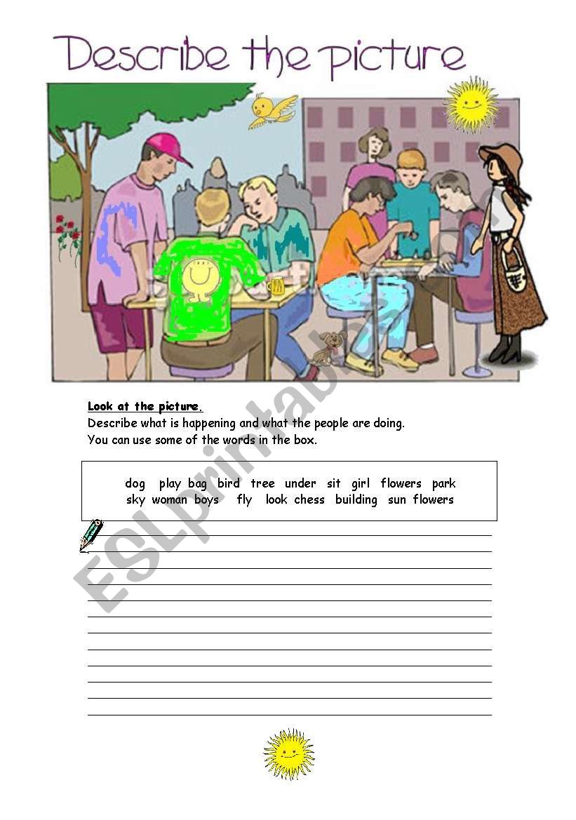 Describe the picture worksheet