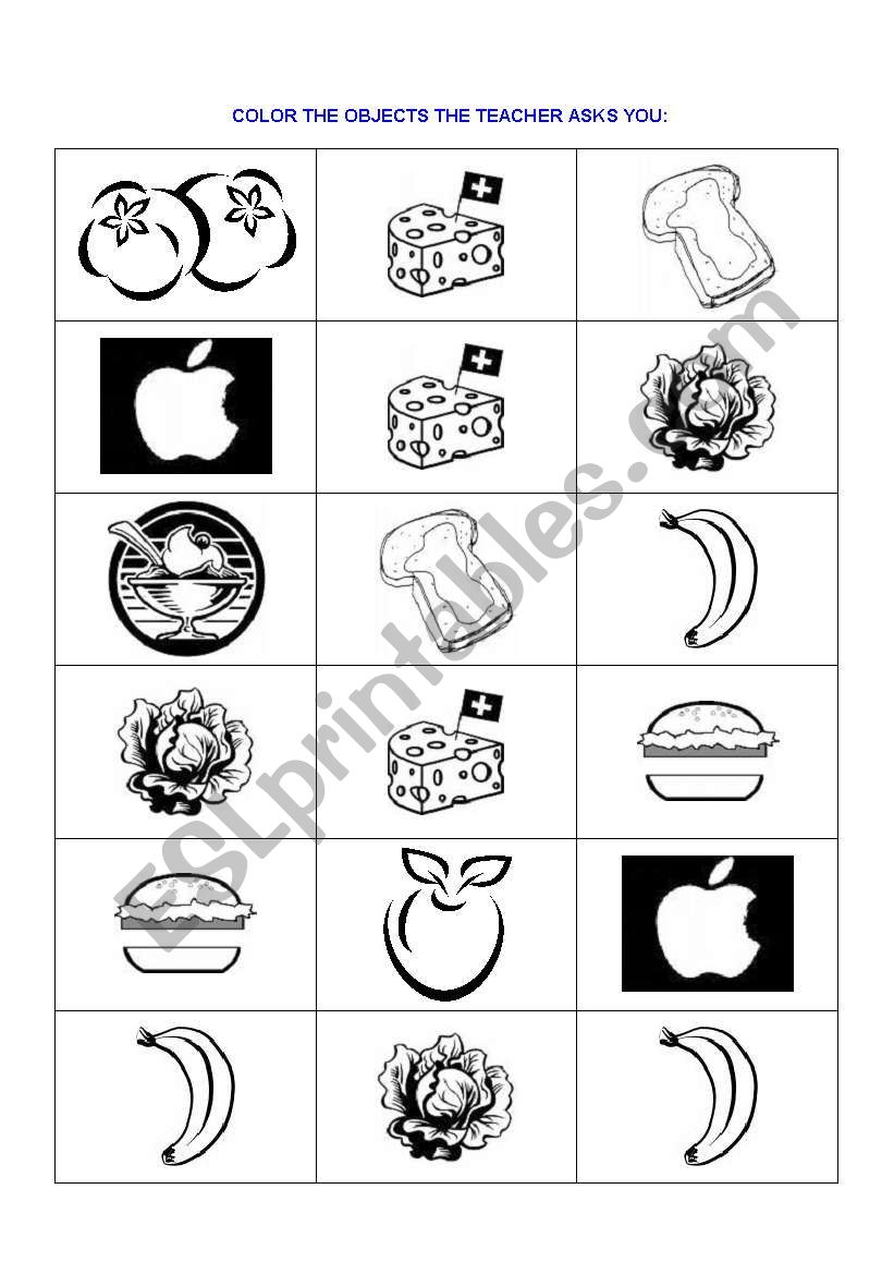 Food worksheet