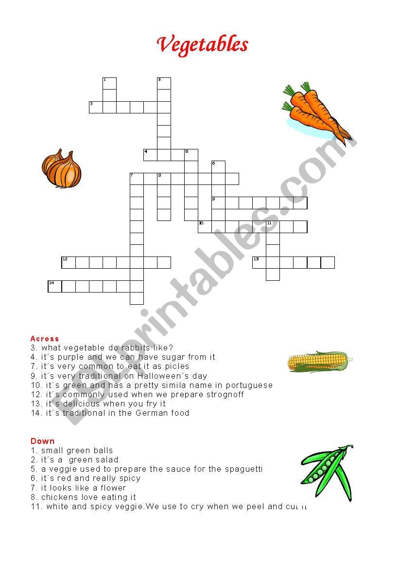 vegetable puzzle  worksheet