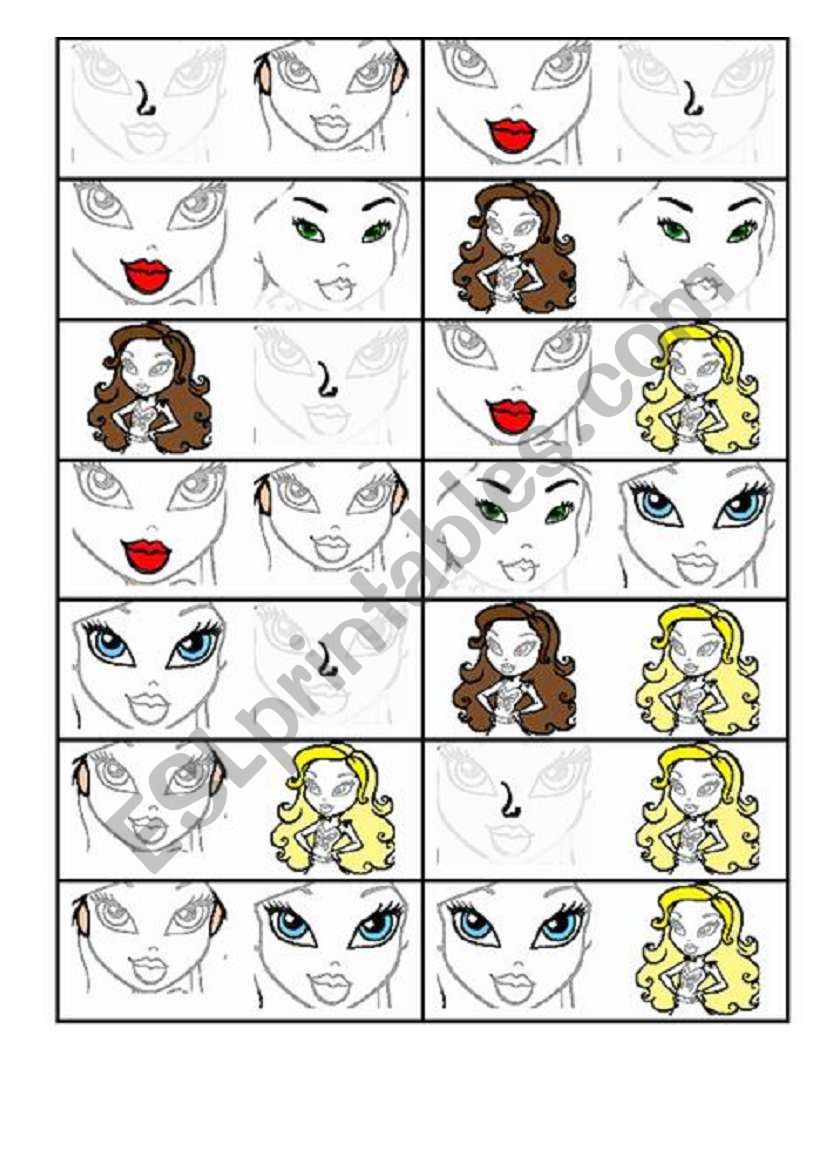 Face Domino worksheet