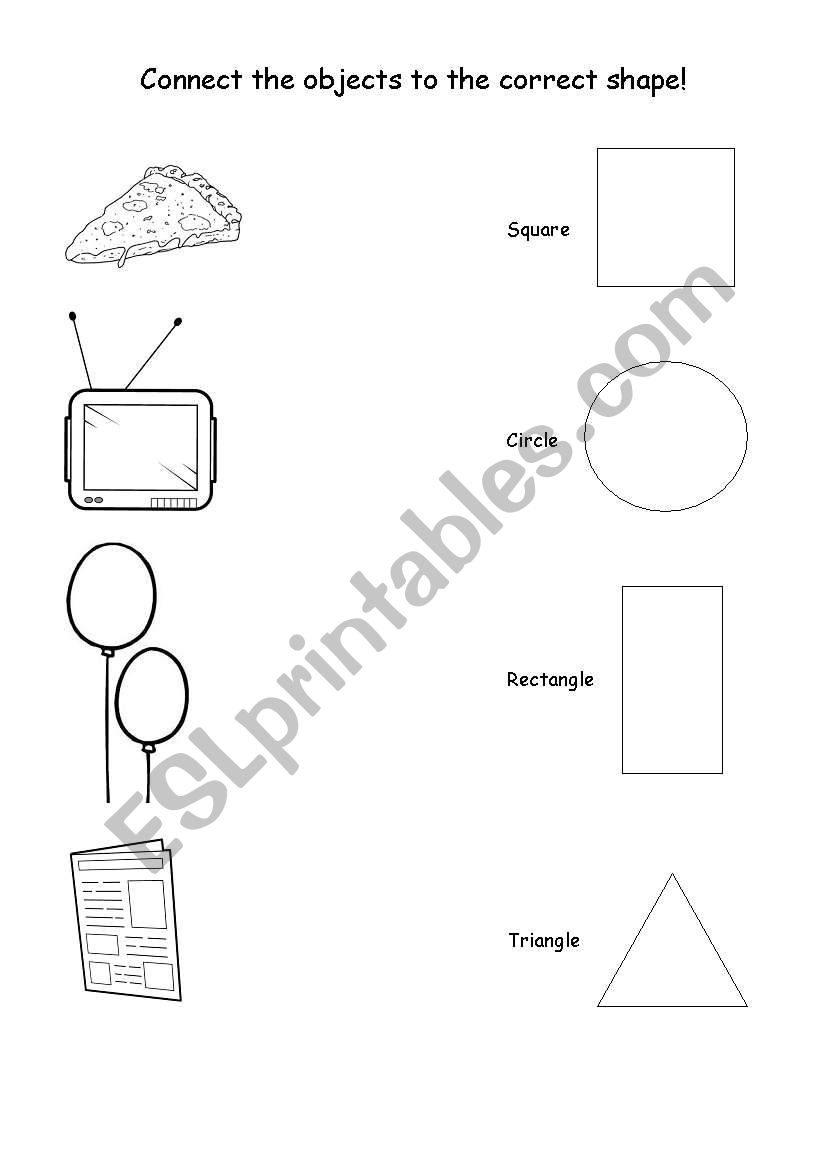 Objects and shapes worksheet