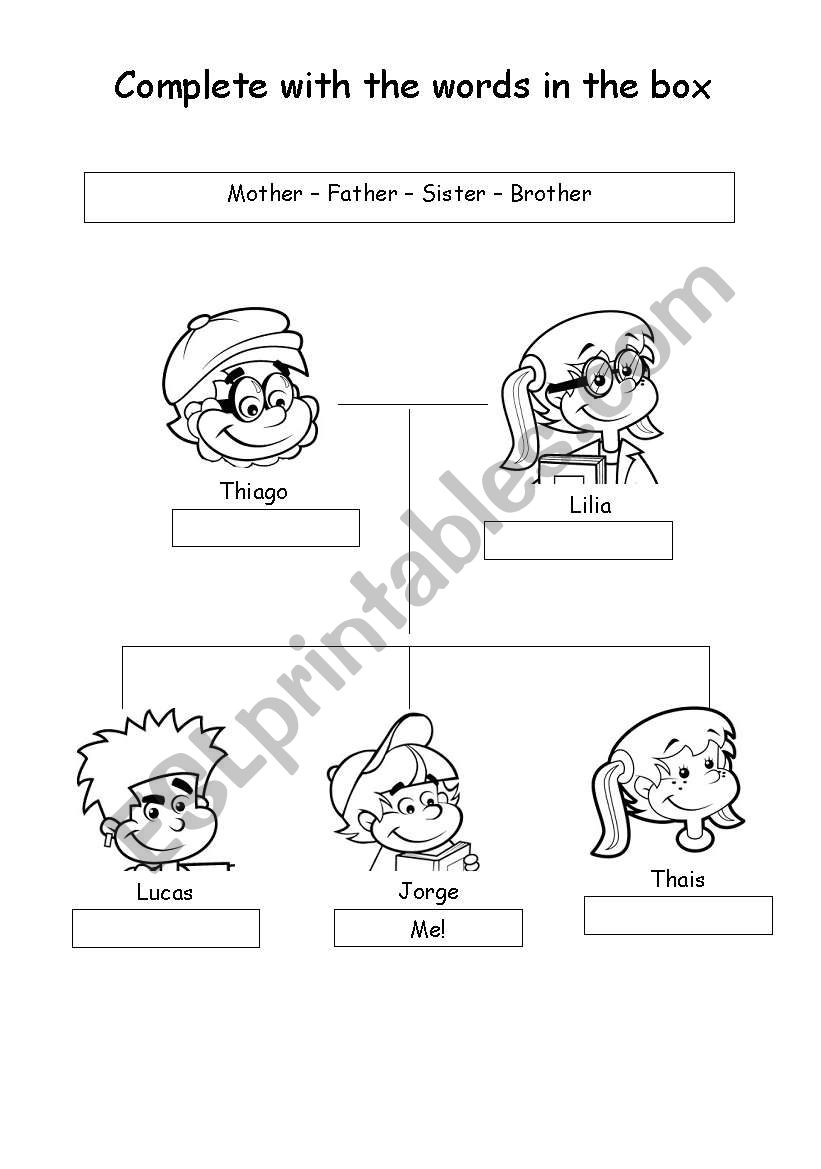 Family tree worksheet