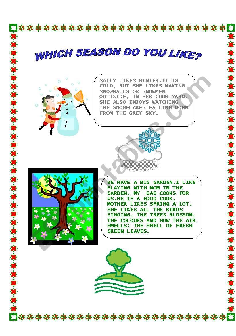 WHICH SEASON DO YOU LIKE? worksheet