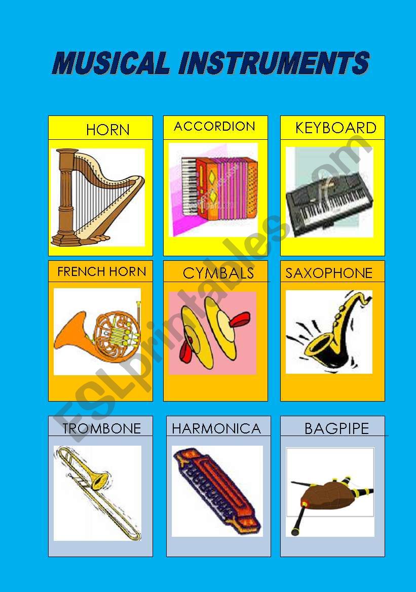 MUSICAL INSTRUMENTS 2 worksheet