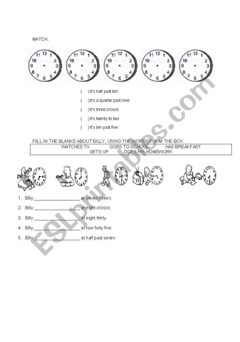 WHAT TIME IS IT? worksheet