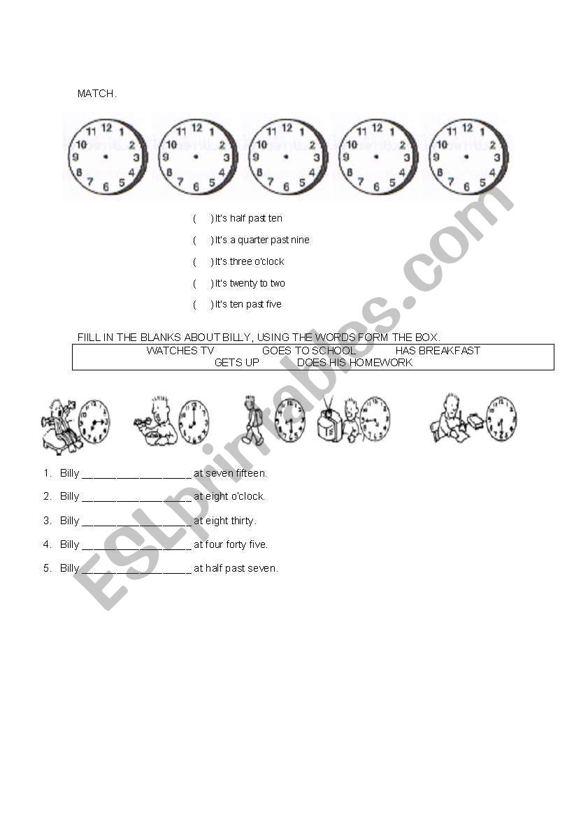 WHAT TIME IS IT? worksheet