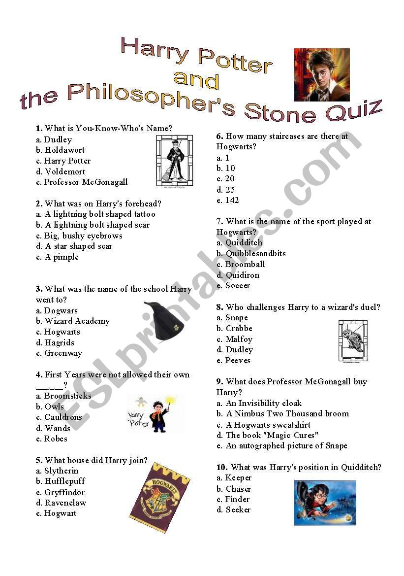 Harry Potter and the PhilosopherÂ´s Stone quiz