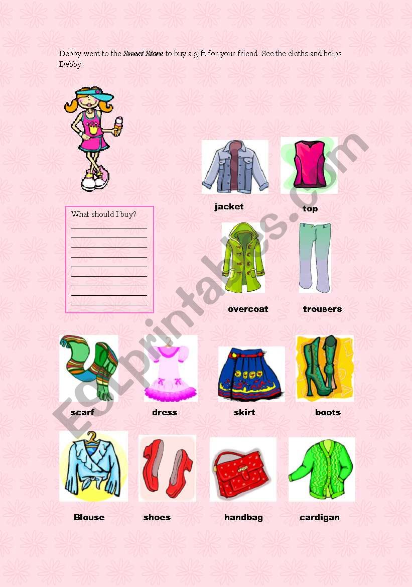 clothes worksheet