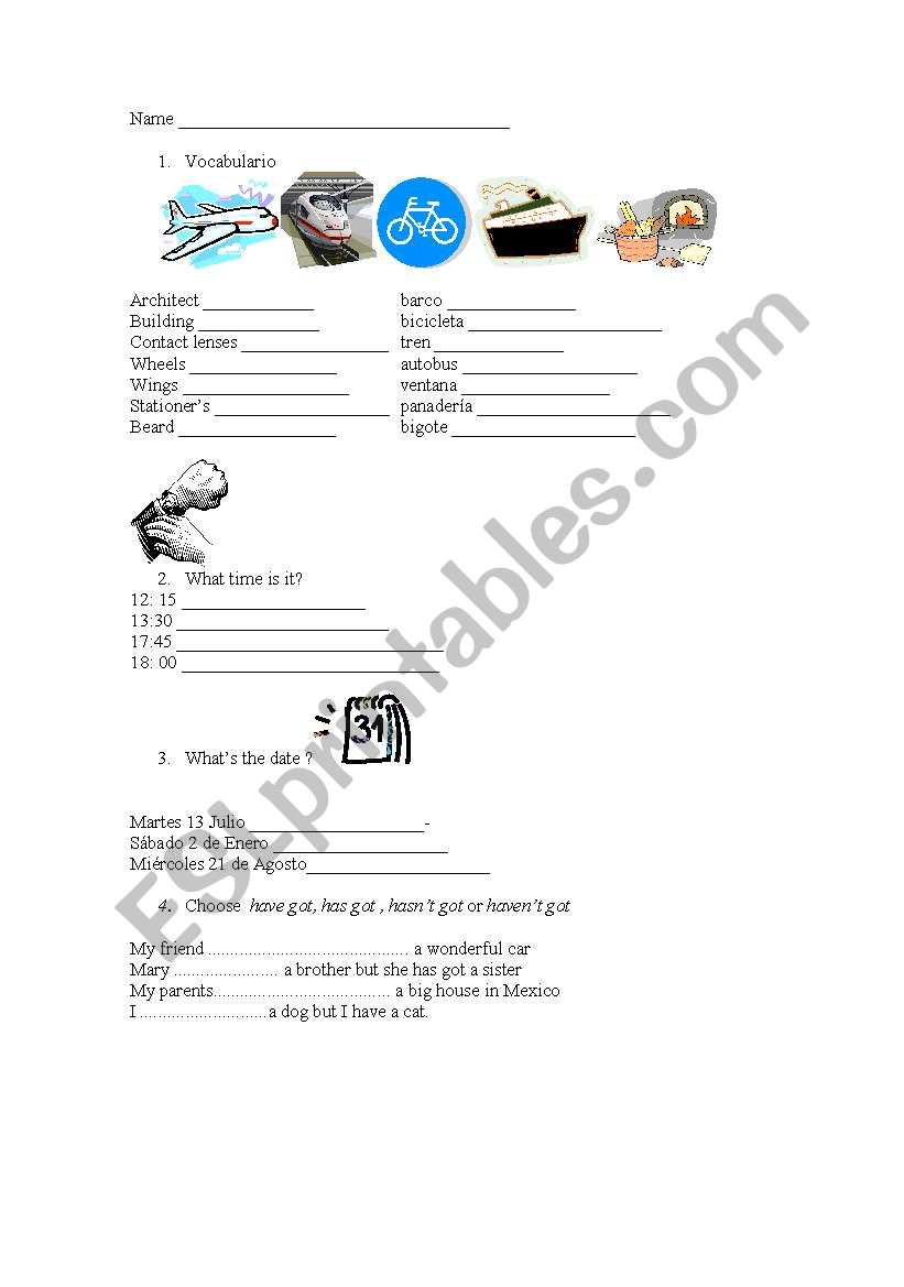 test for beginners worksheet