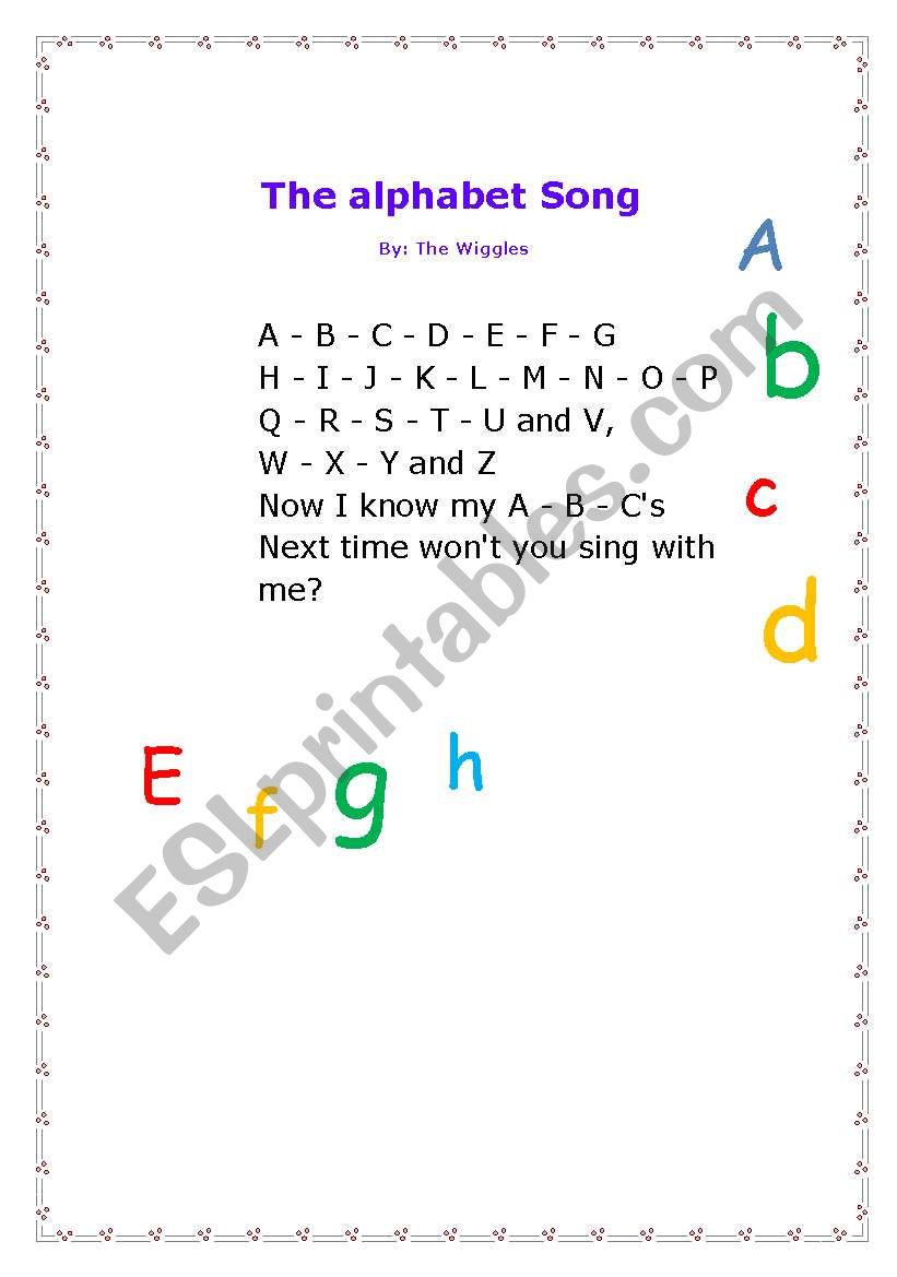 The Alphabet Song worksheet