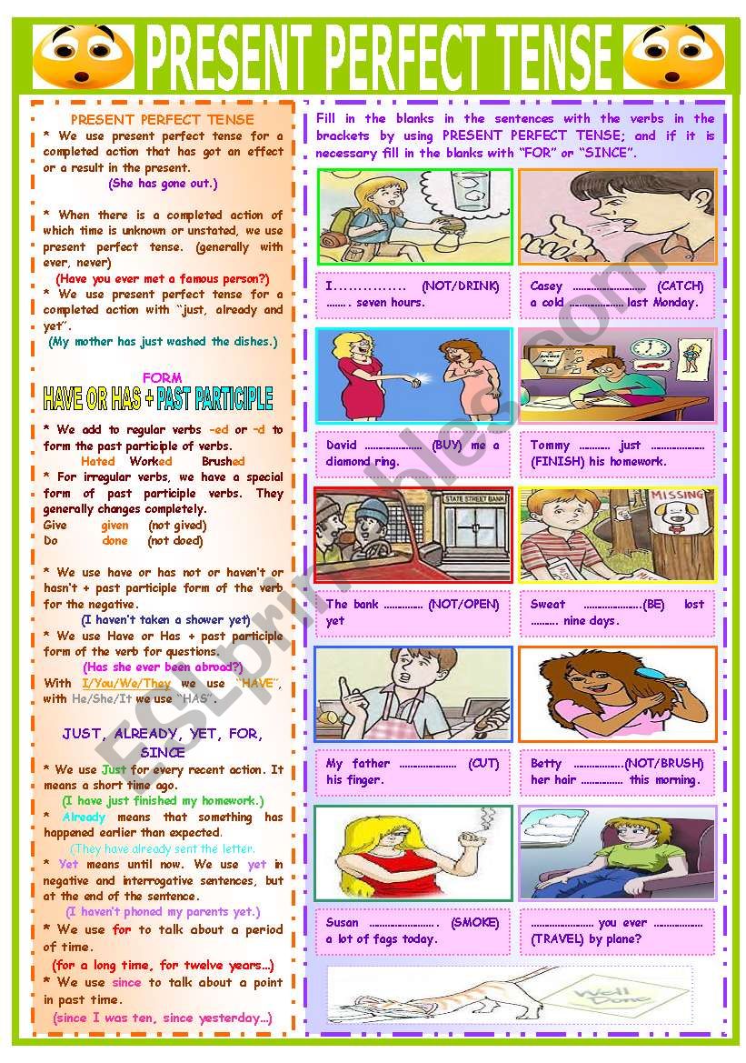 PRESENT PERFECT TENSE worksheet