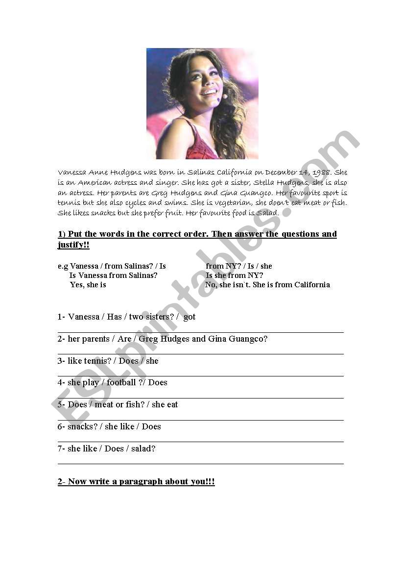 High school musical worksheet