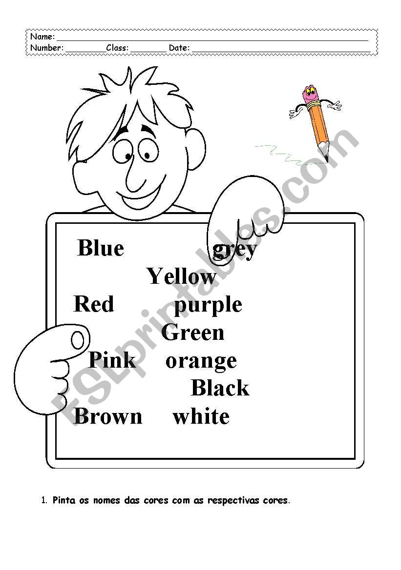 Paint the colours worksheet