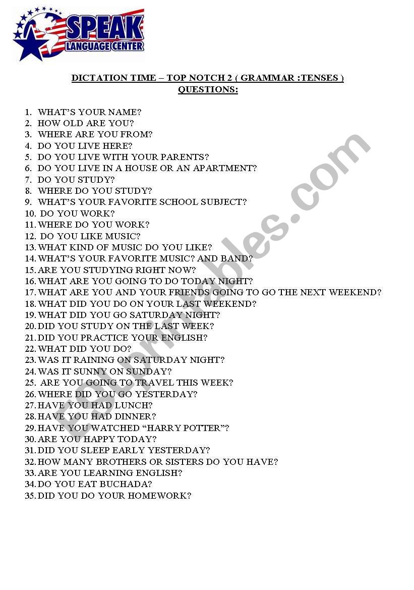 CONVERSATION ACTIVITY worksheet