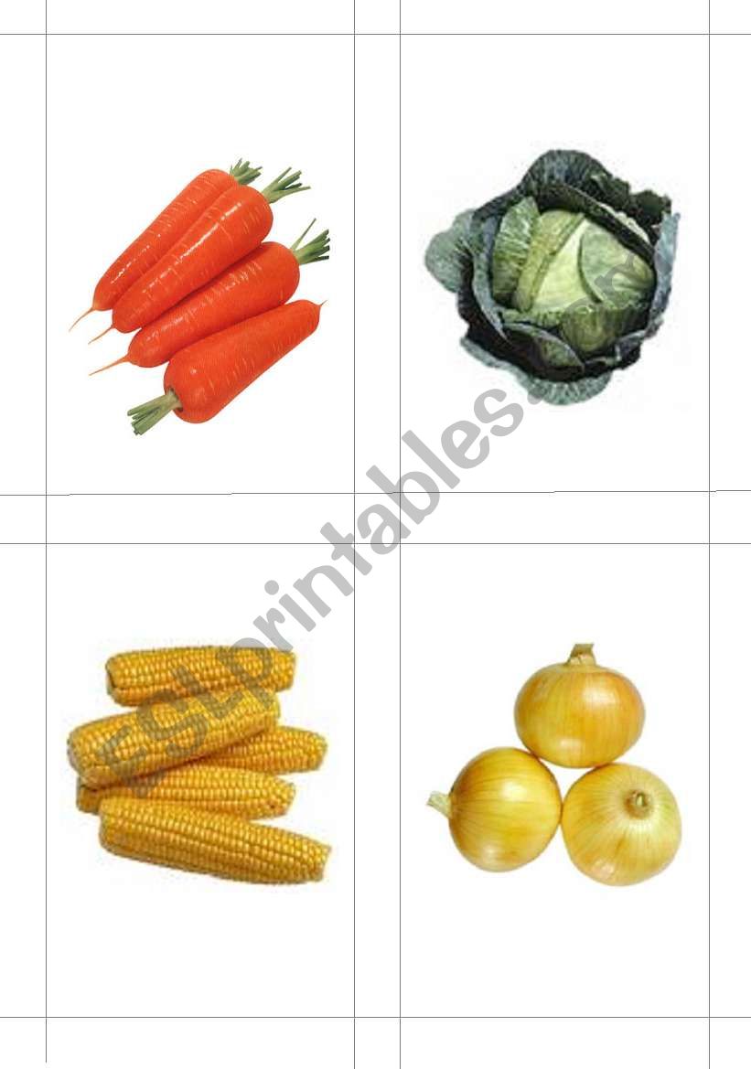 Vegetable flashcards #1 worksheet