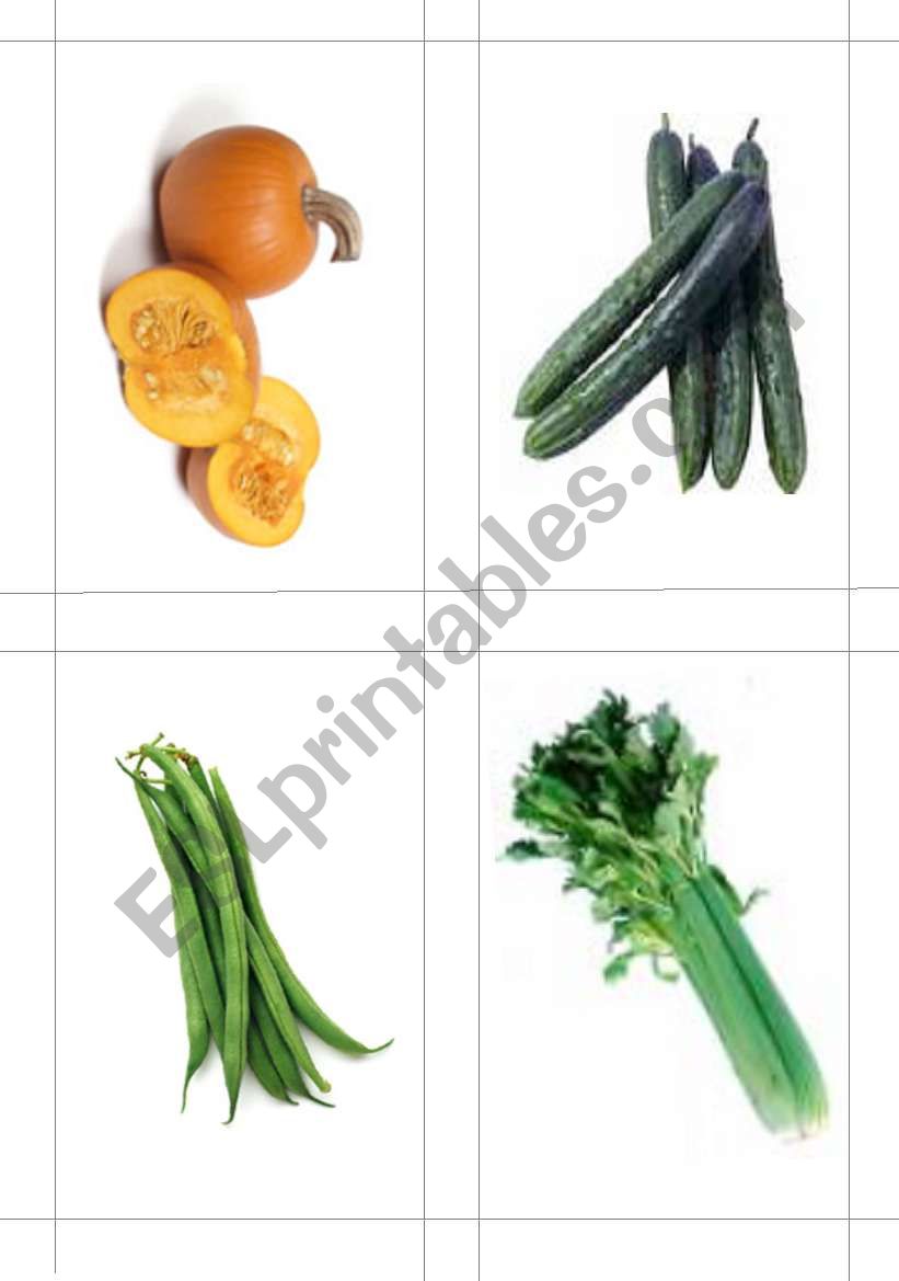 Vegetable Flashcards #2 worksheet