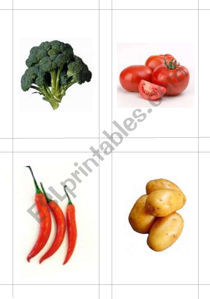 Vegetable Flashcards #4 worksheet