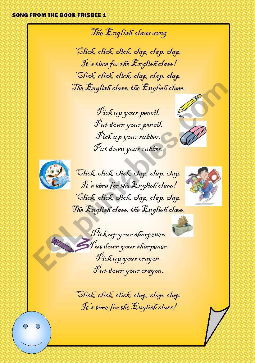 the-english-class-song-esl-worksheet-by-mammahen