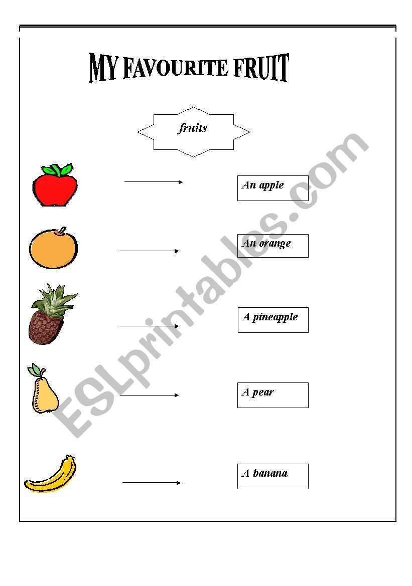 fruits worksheet