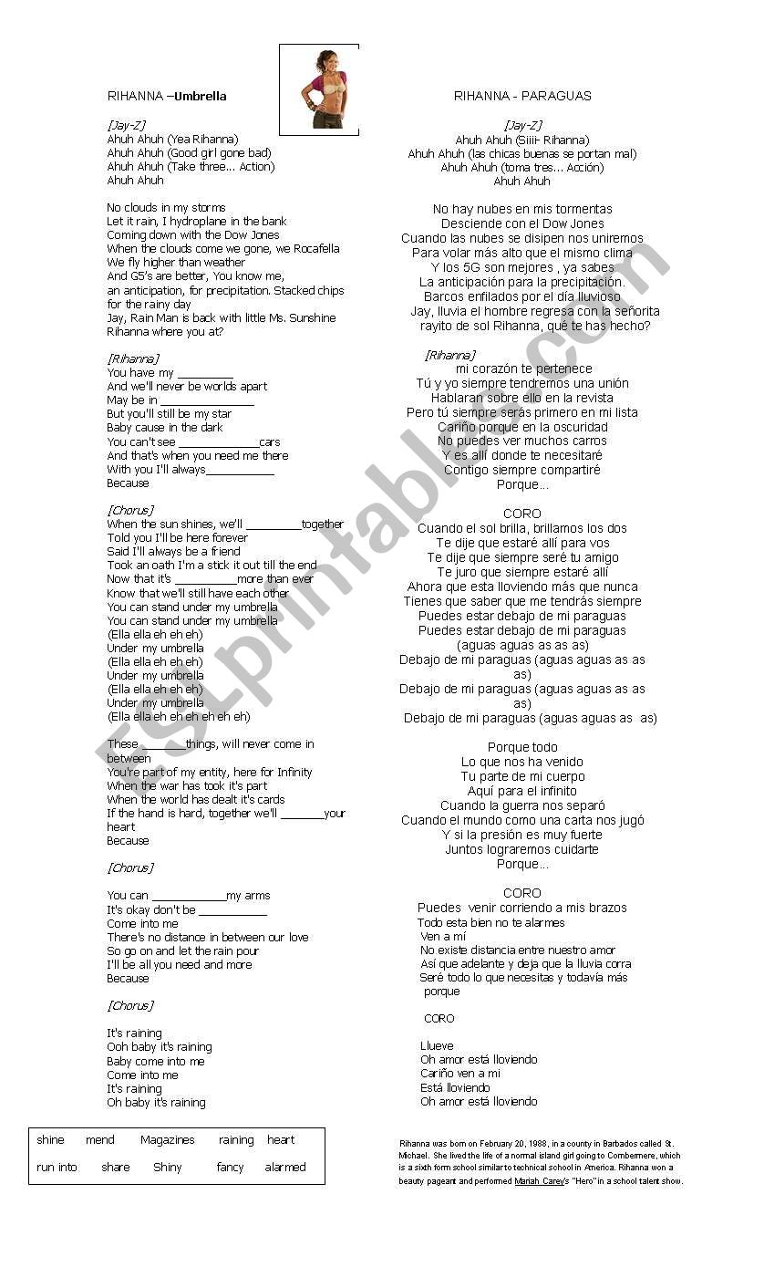 pretty lyrics worksheet