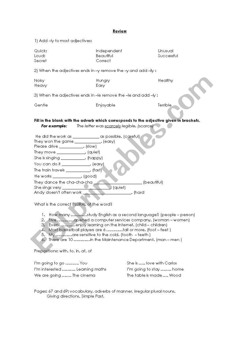 adjectives worksheet