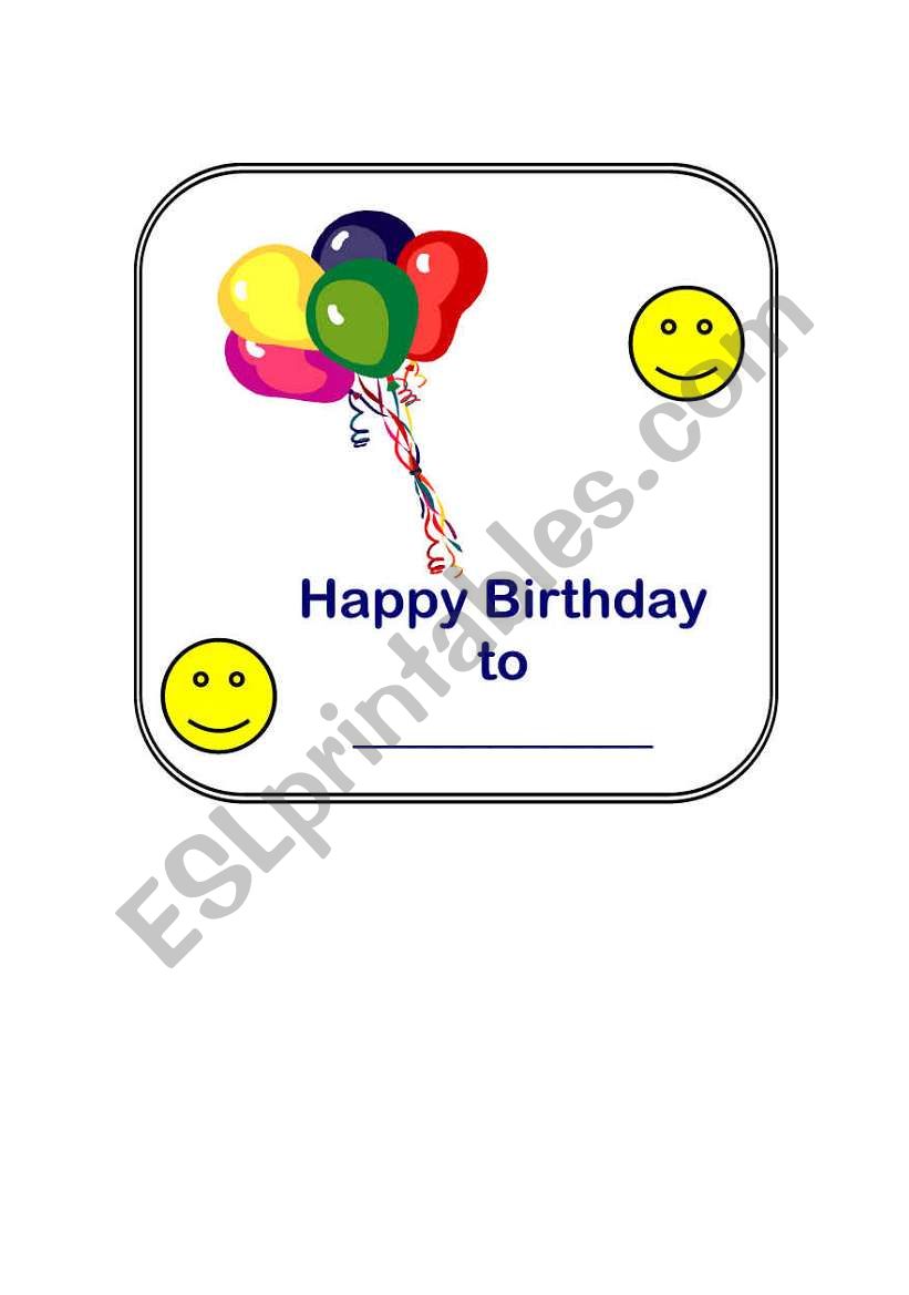 happy birthday certificare worksheet