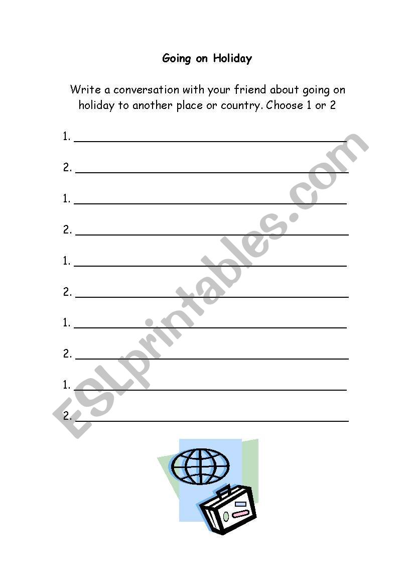 Holidays worksheet