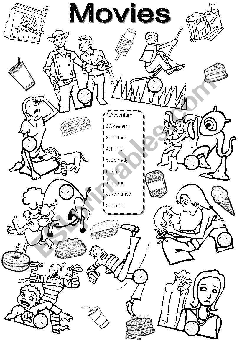 Movies BW version worksheet