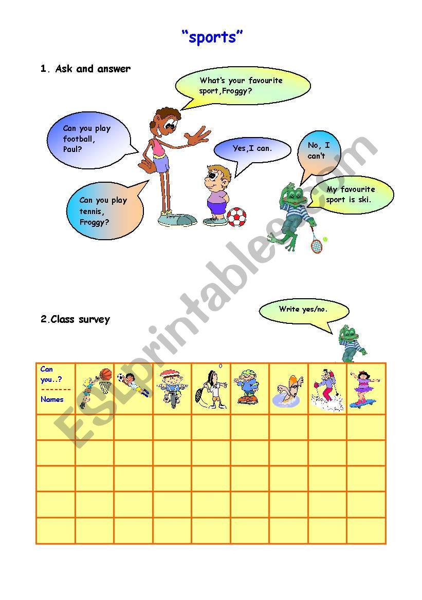 sports worksheet