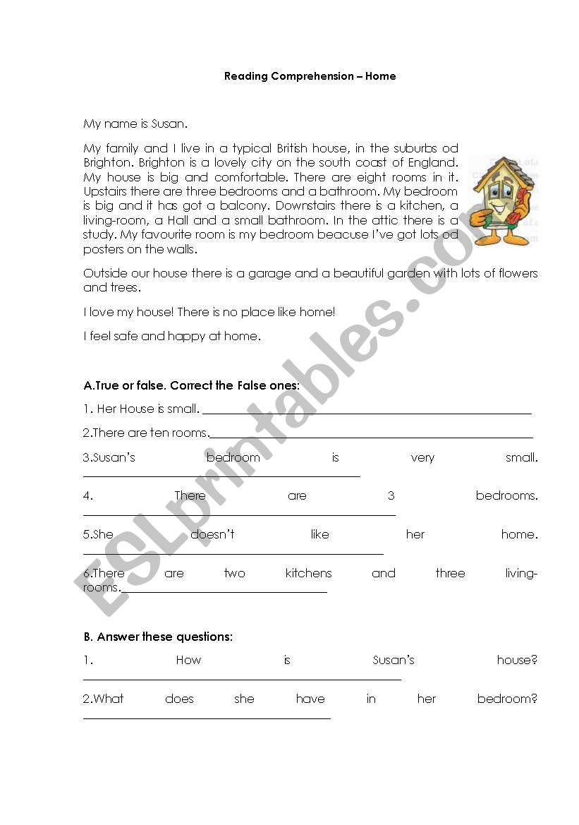 Reading Comprehension worksheet