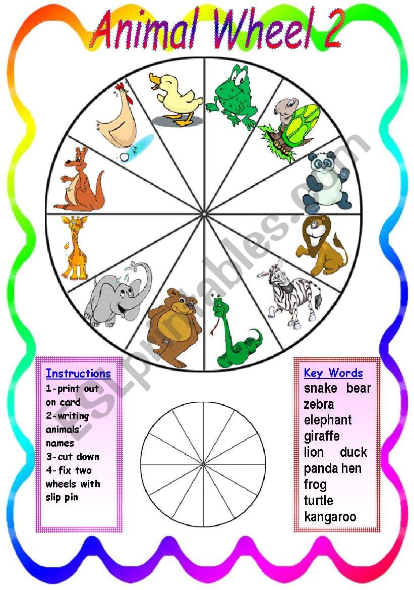 Animal Wheel 2 worksheet