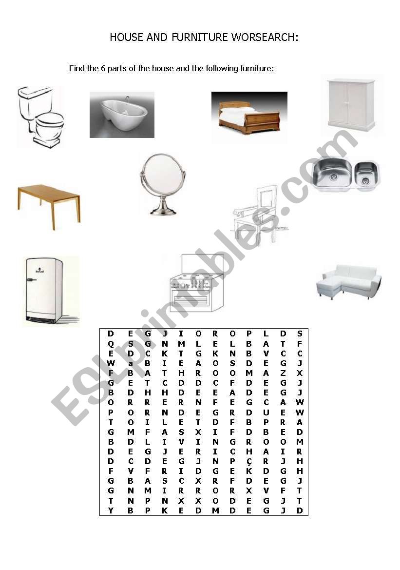 Parts of the house and furniture