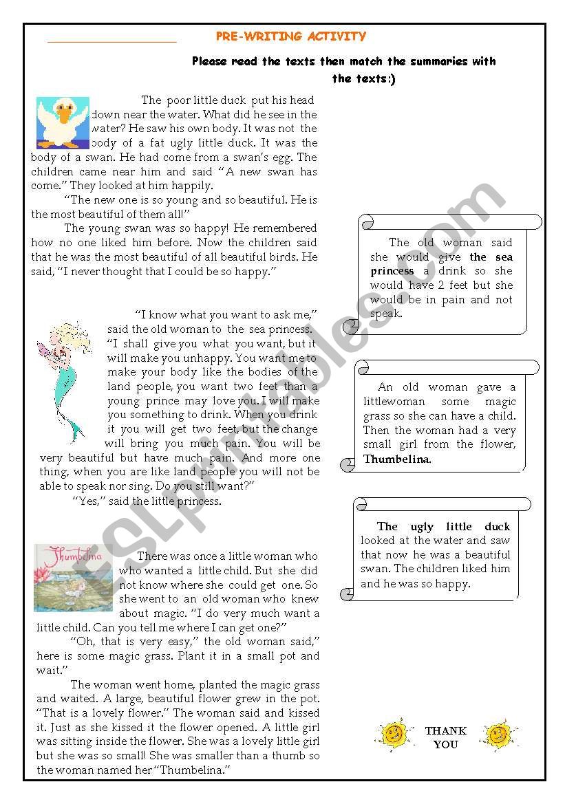 a complete lesson- short story and writing activities