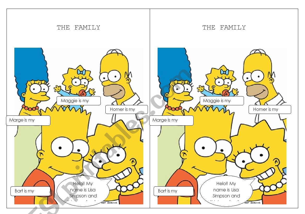 The simpsons family worksheet