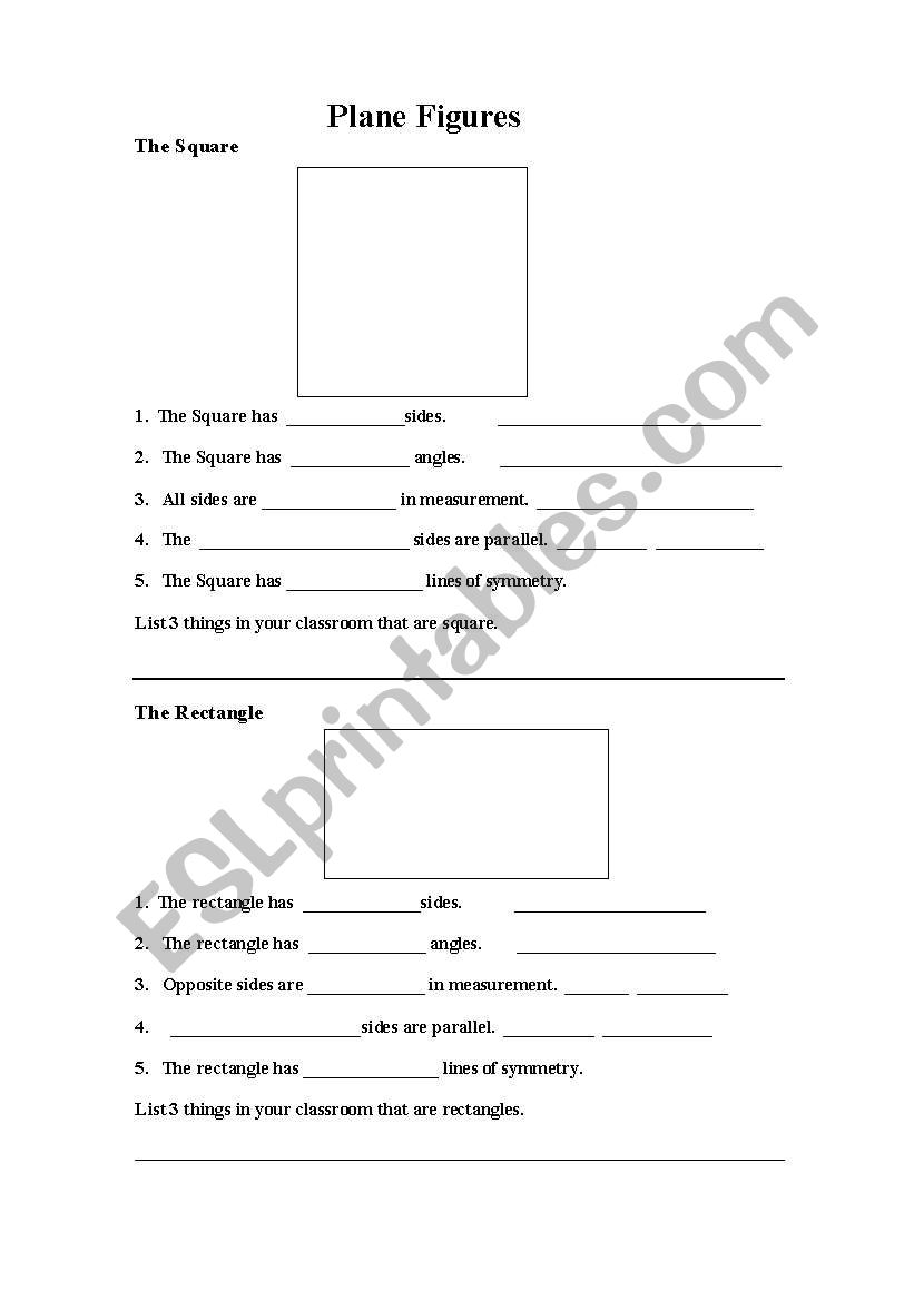 Plane Figures worksheet