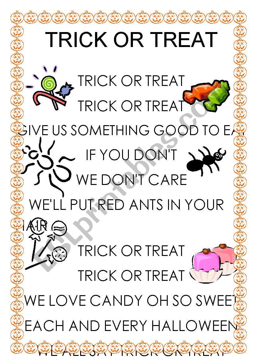 Trick or Treat worksheet