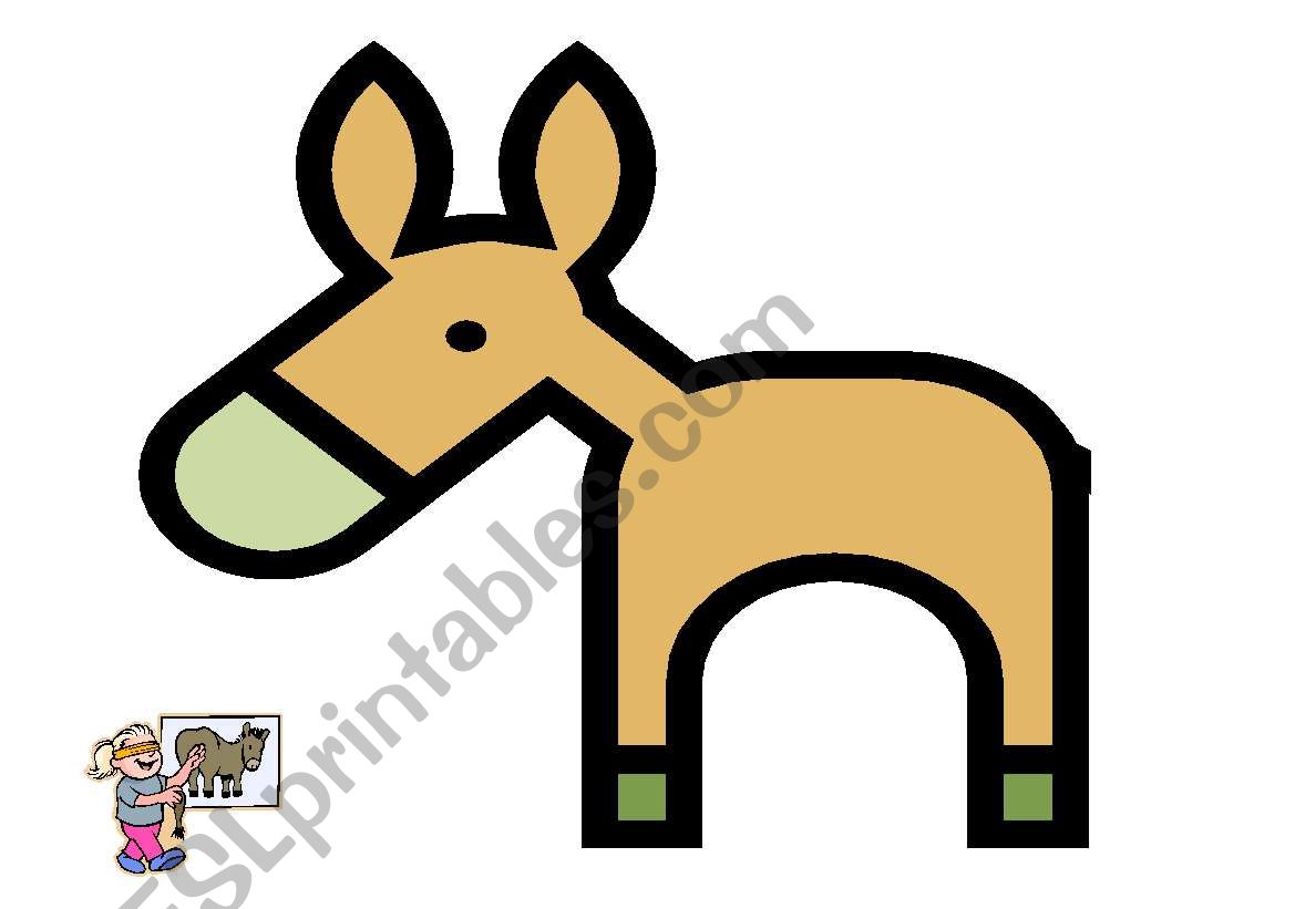 Pin the tail on the donkey worksheet