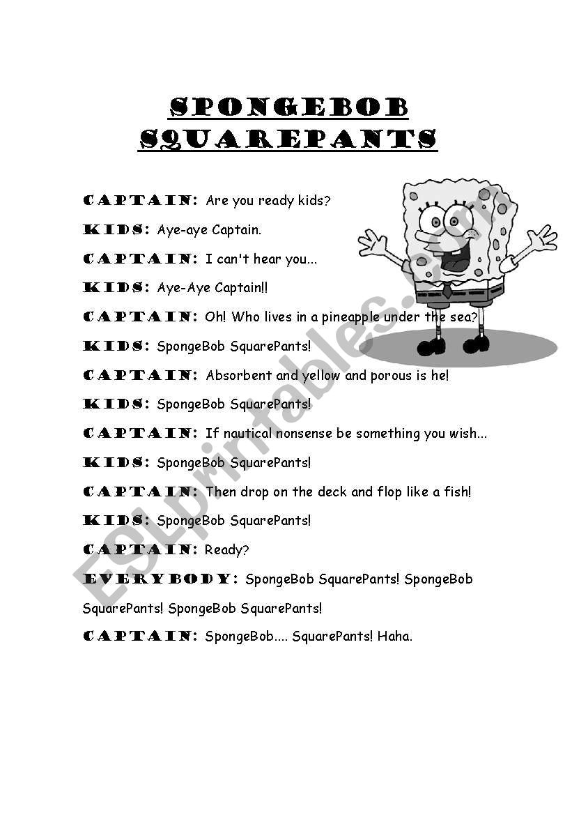 SpongeBob SquarePants – SpongeBob SquarePants Theme Song Lyrics
