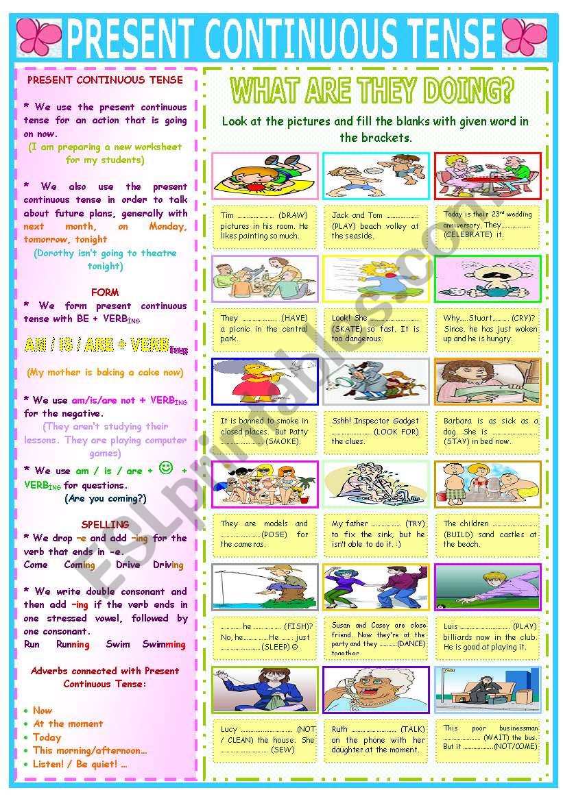 PRESENT CONTINUOUS TENSE worksheet