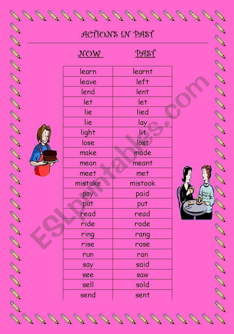ACTIONS IN PAST III/IV worksheet