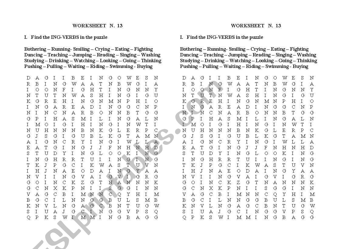present progressive worksheet