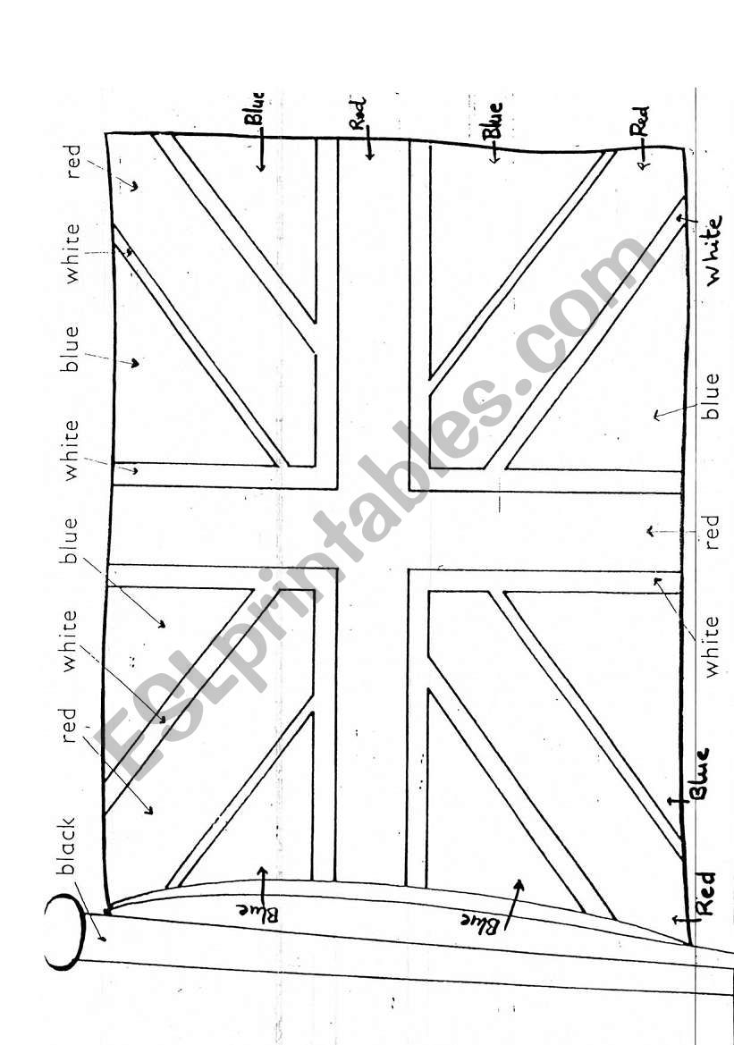 English flag worksheet