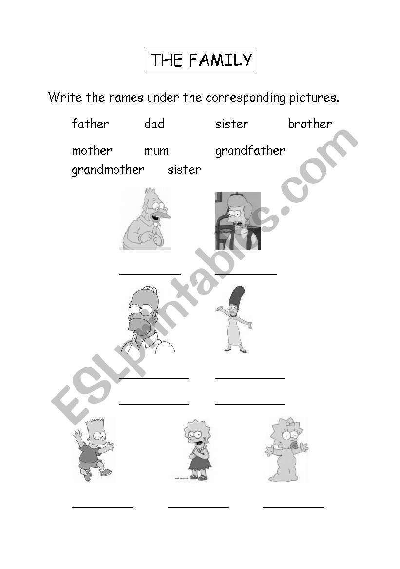 The family worksheet