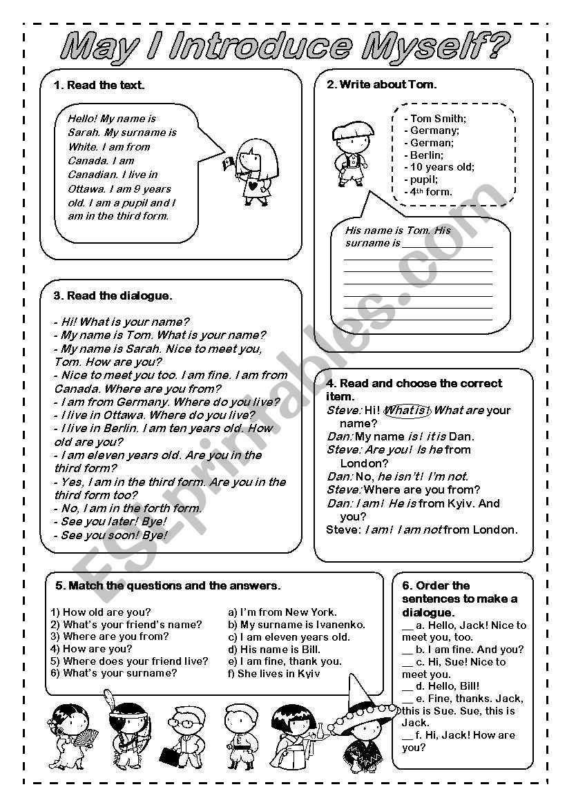 Personal information worksheet